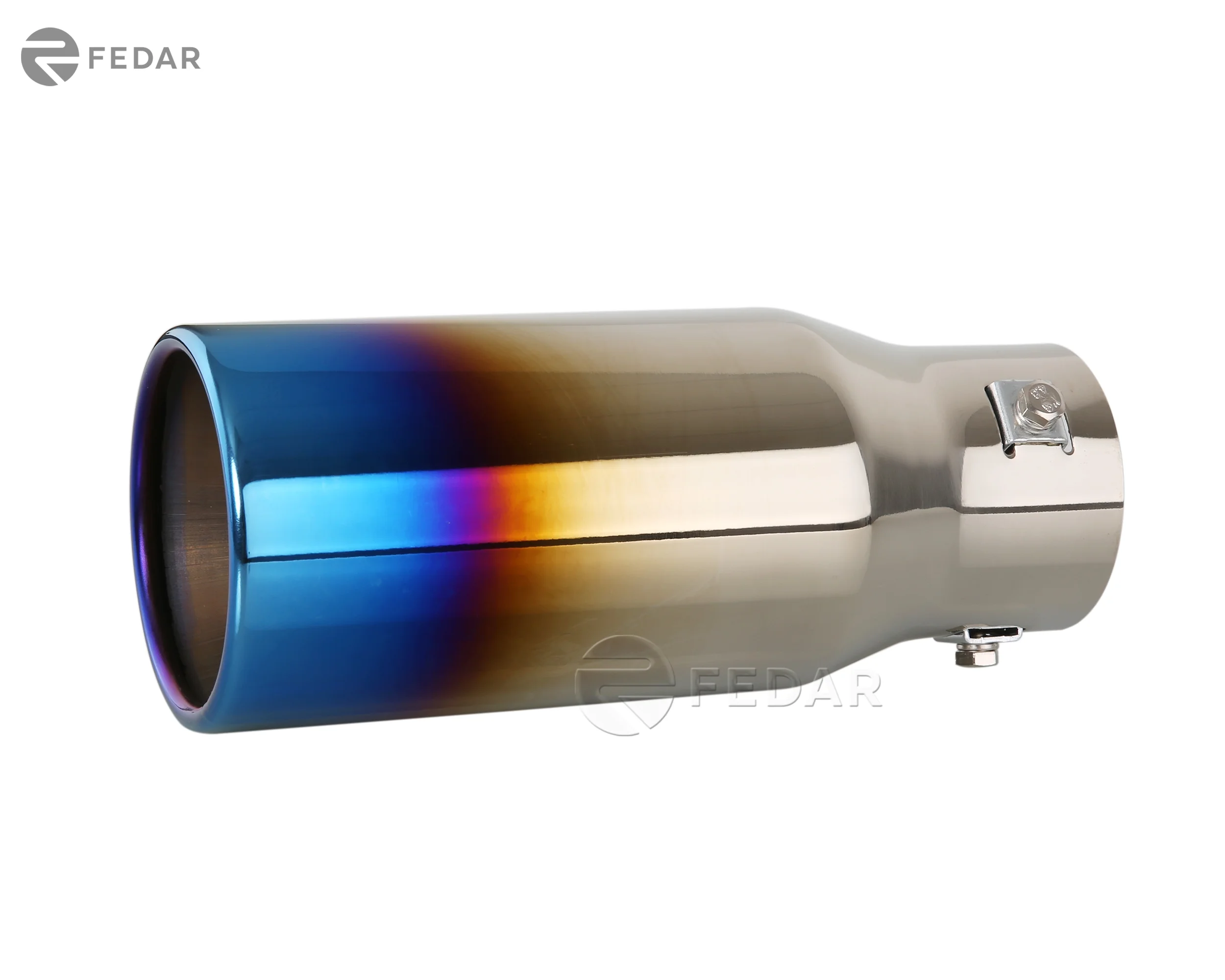 Fedar 2.75 Inlet 3.5 Outlet 8.5 Long Dual Wall Rolled Angle Cut Exhaust Tip Tail Pipe