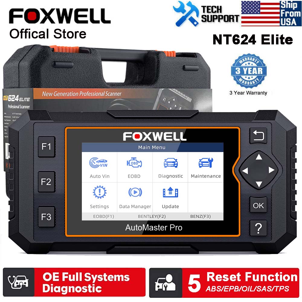 2022 New Version Foxwell Elite Full Systems Automotive OBD2 Scanner Oil Reset / EPB Reset / SAS Calibration/ABS Bleeding/Throttle Matching Code Reader Diagnostic Scan Tool Lifetime Free Update