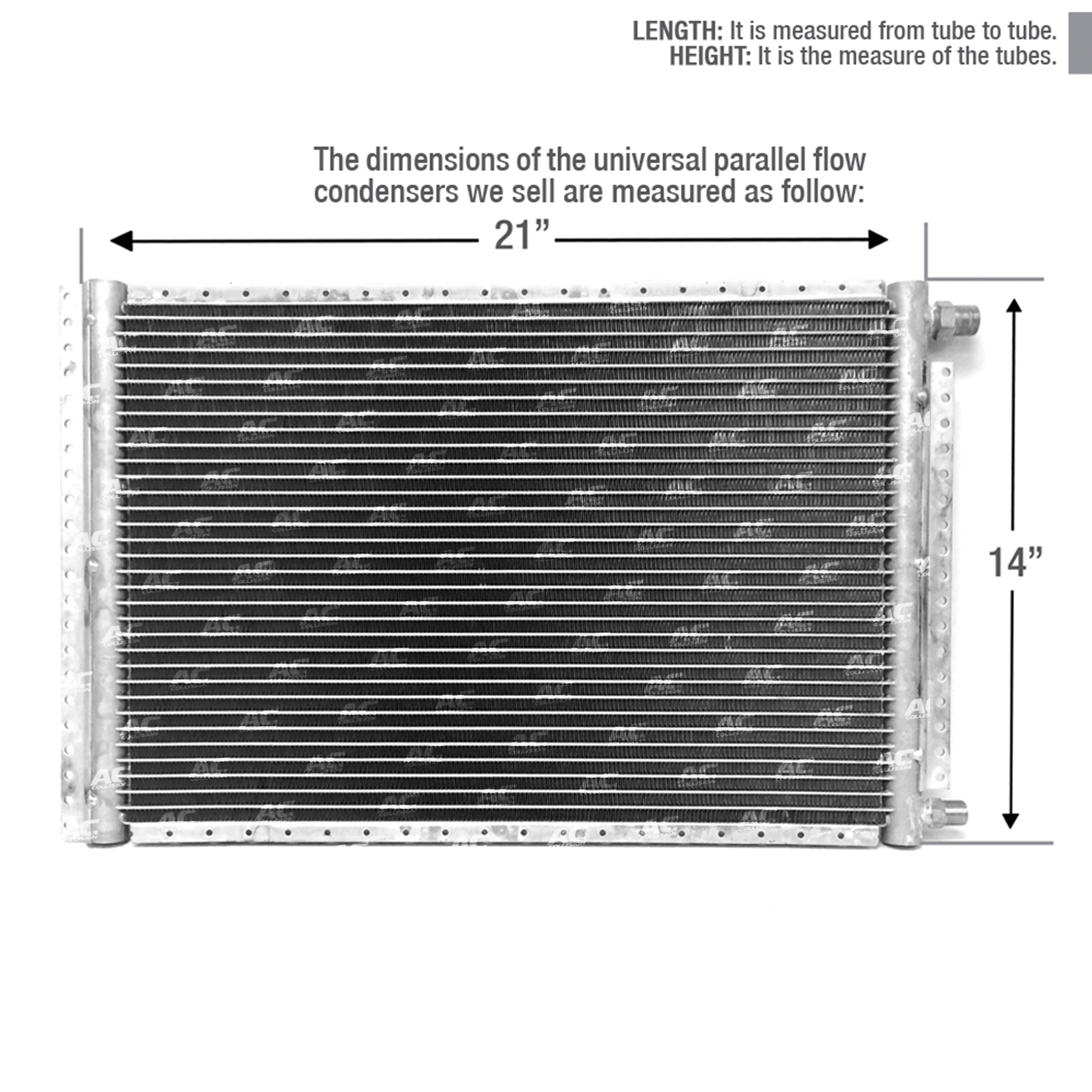 New ClimaParts CNFP1421 Car A/C Condenser Parallel Flow 14 x 21 O-Ring #6 & #8 Ports