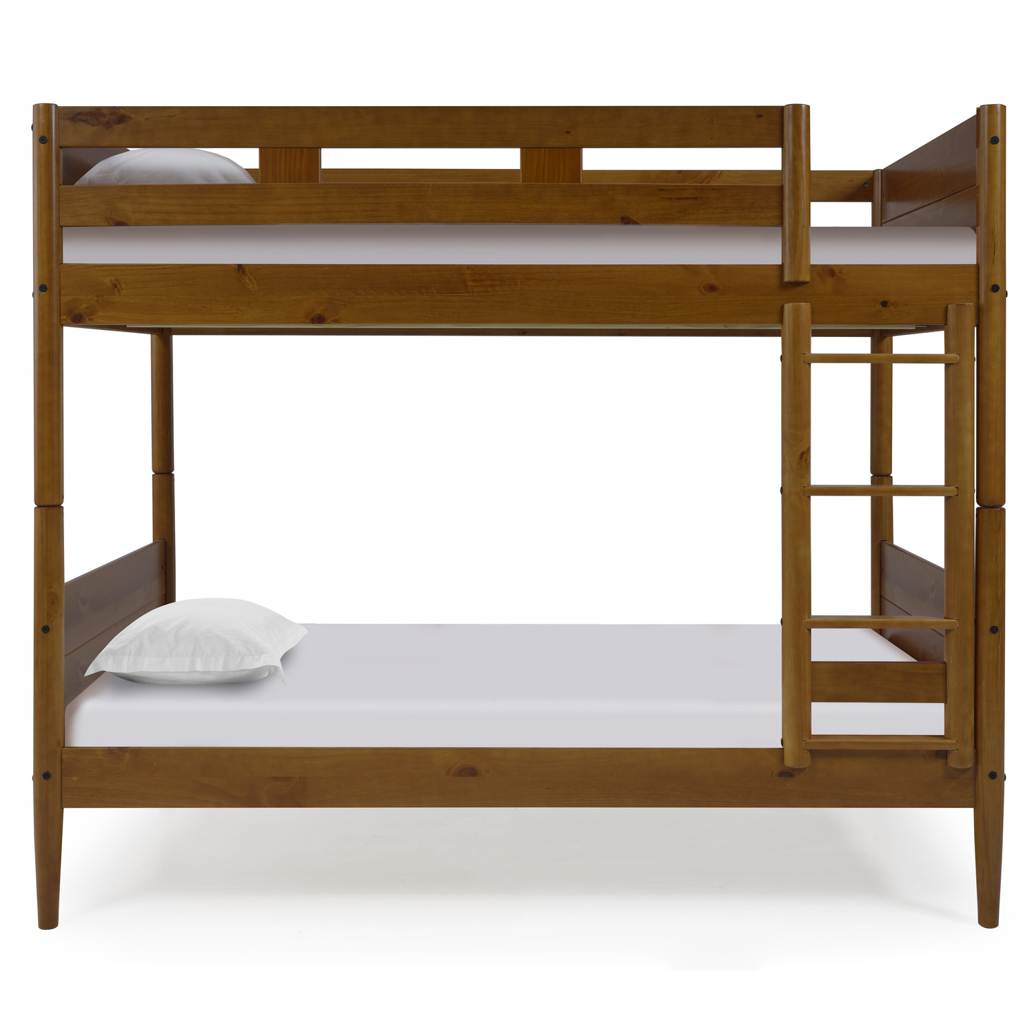 Camaflexi Mid Century Modern Bunk Bed Twin over Twin - Castanho Finish