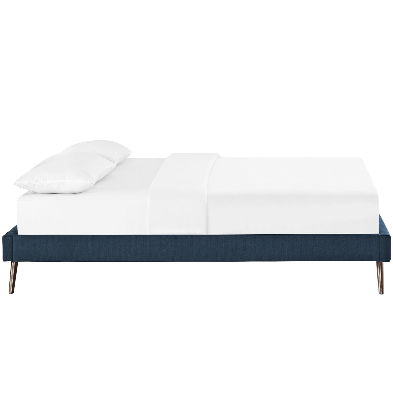 Modway Helen Queen Fabric Bed Frame with Round Splayed Legs in Azure