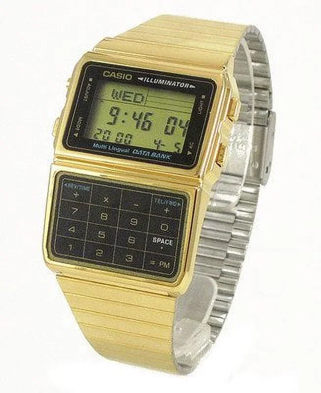 DBC611G-1D Men's Gold Tone 25 Memory Calculator Databank Watch