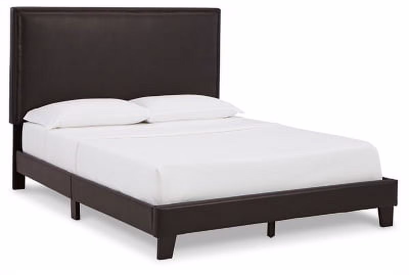 Signature Design by Ashley Contemporary Mesling Queen Upholstered Bed Dark Brown