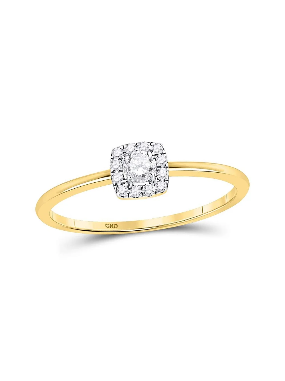 Diamond Princess 10kt Yellow Gold Womens Round Diamond Solitaire Stackable Band Ring 1/5 Cttw