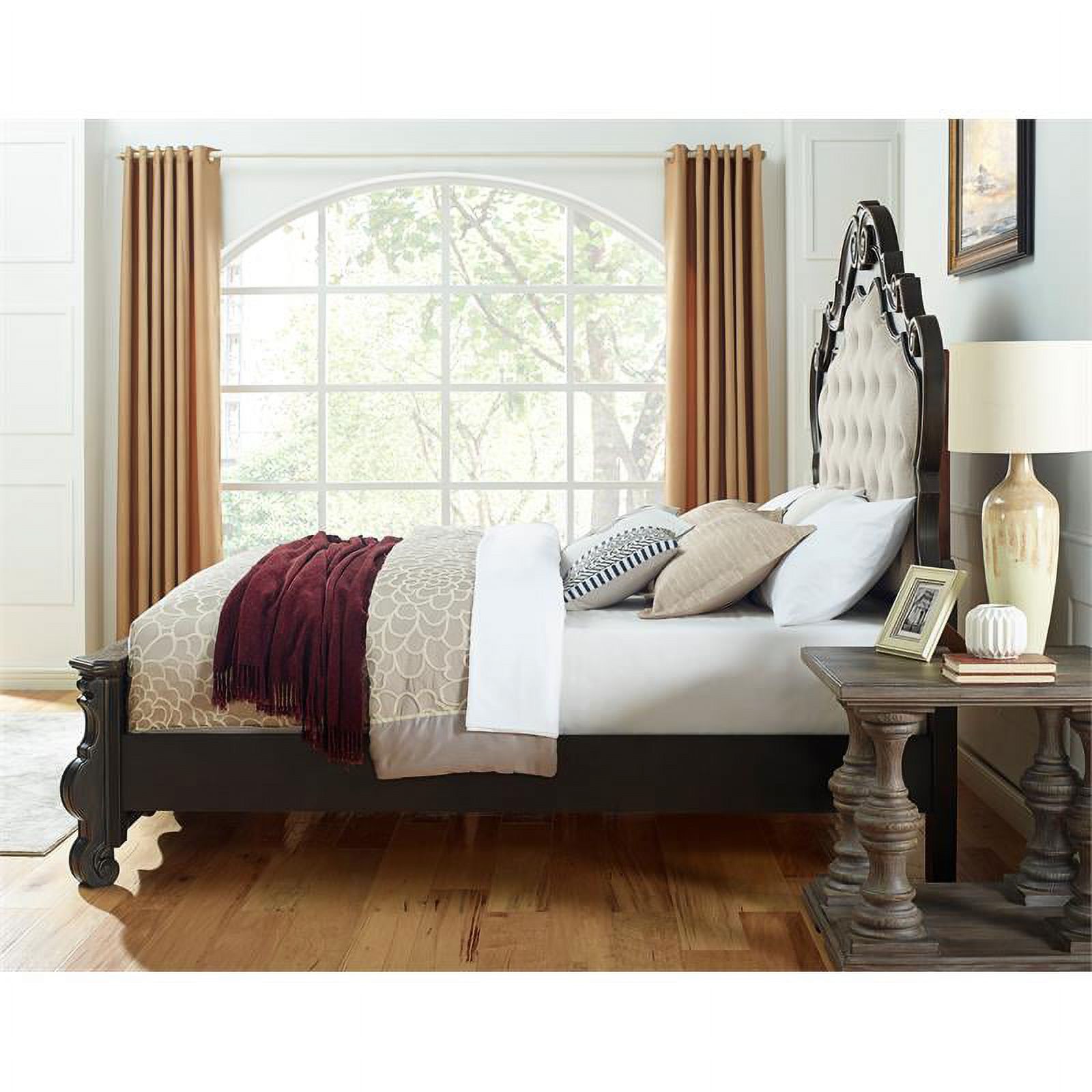 Bowery Hill Traditional Multi-step Molasses King Wood Panel Bed