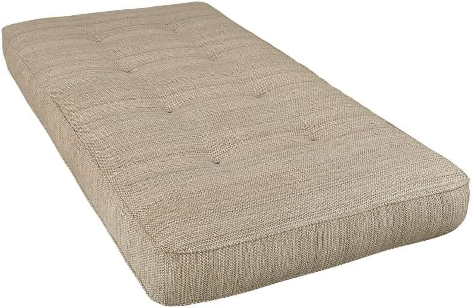 Tufted Fabric Daybed Mattress In Woodsmoke Brown