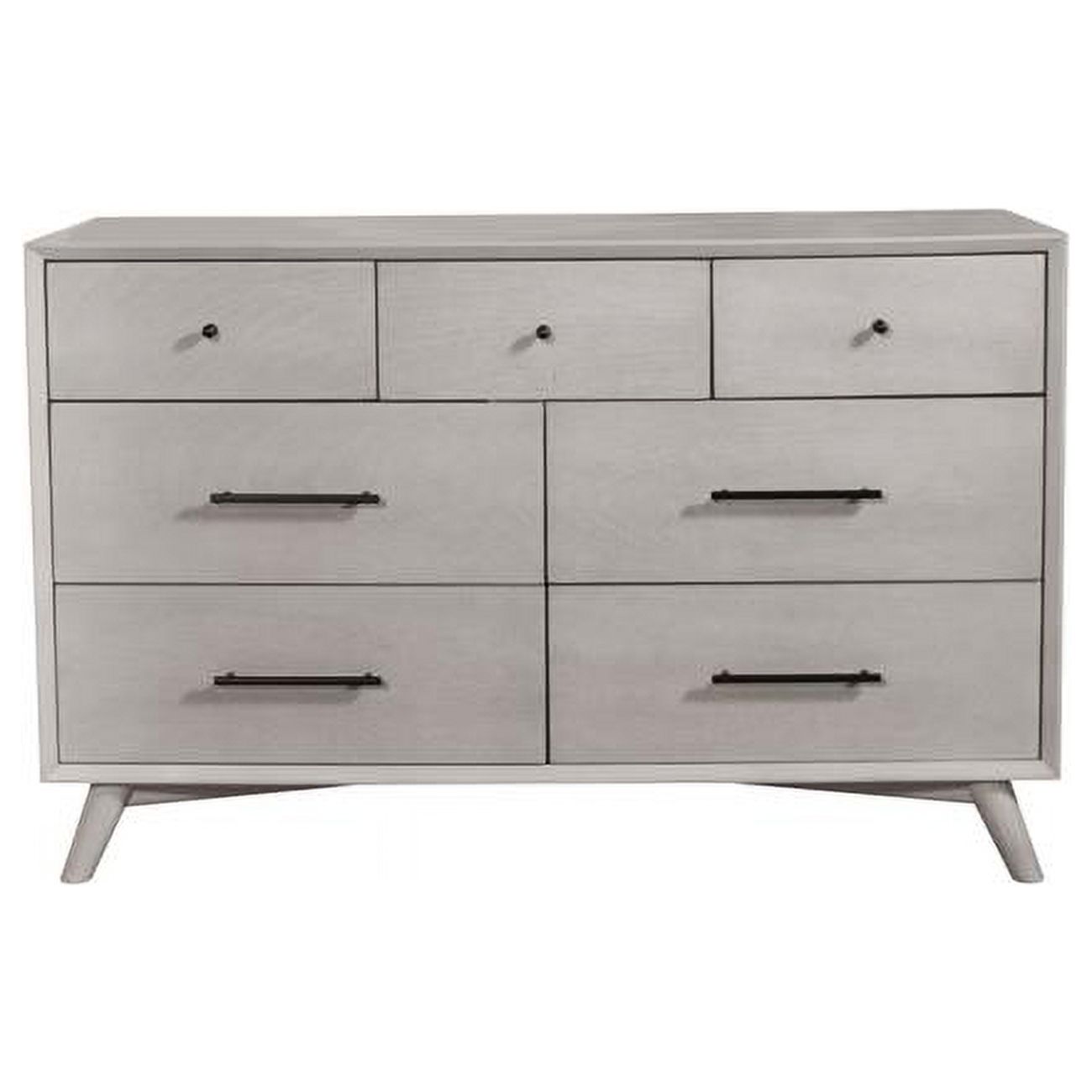 HomeRoots 524144 59 in. Gray Solid Wood Seven Drawer Double Dresser