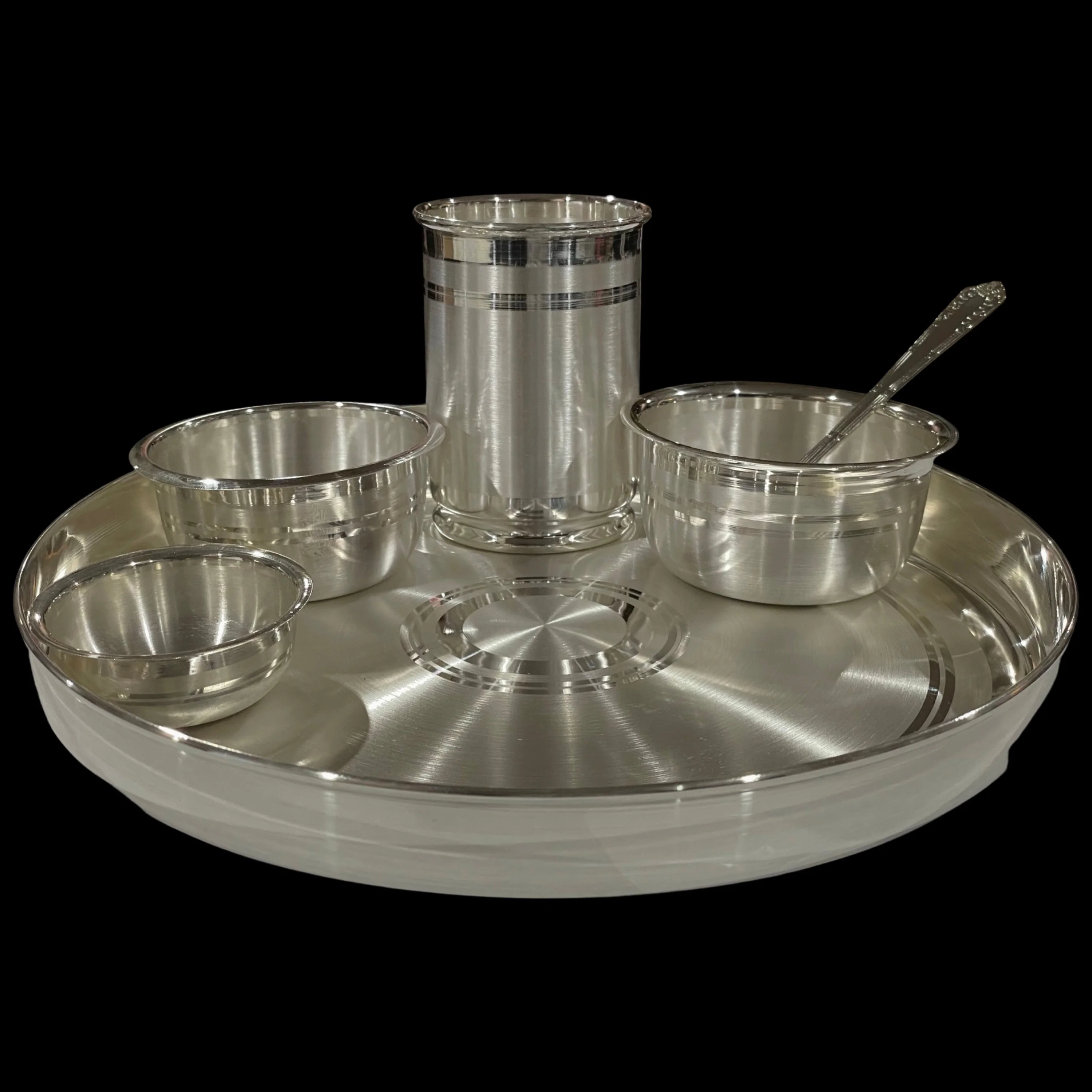 999 Pure Silver 10.0 Inch Hallmarked Dinner Set - Set#04