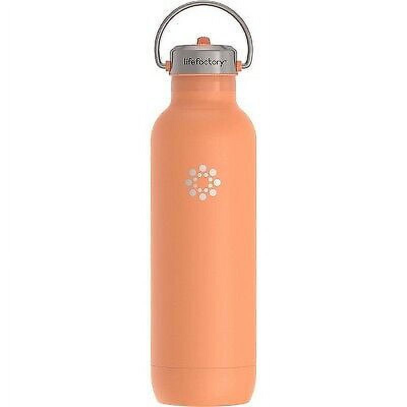 Lifefactory 24oz Stainless Steel Sport Bottle with Straw Cap - Apricot