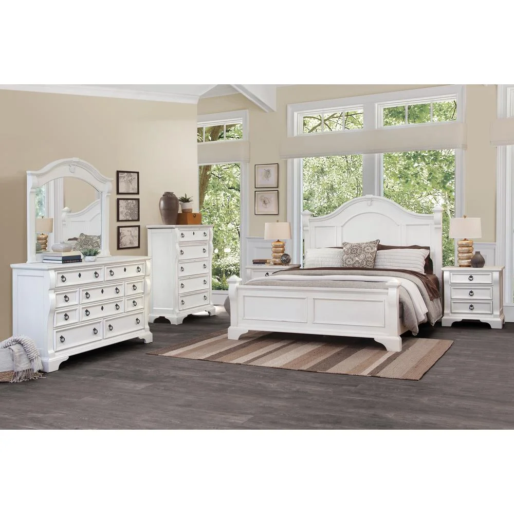 Heirloom Antique White Five Drawer Chest