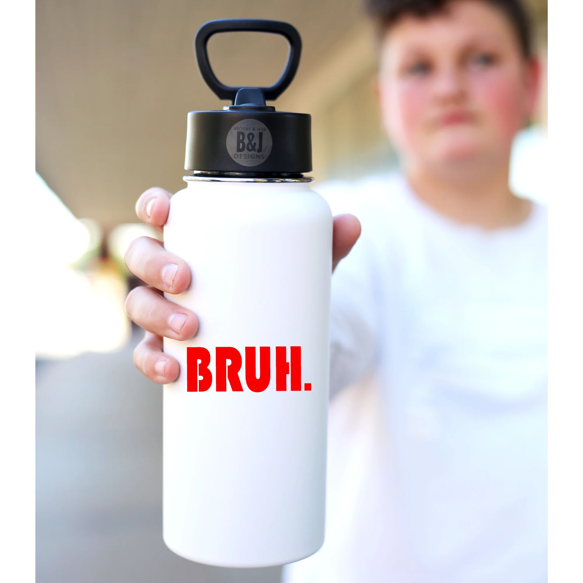 Bruh White 32 oz Water Bottle