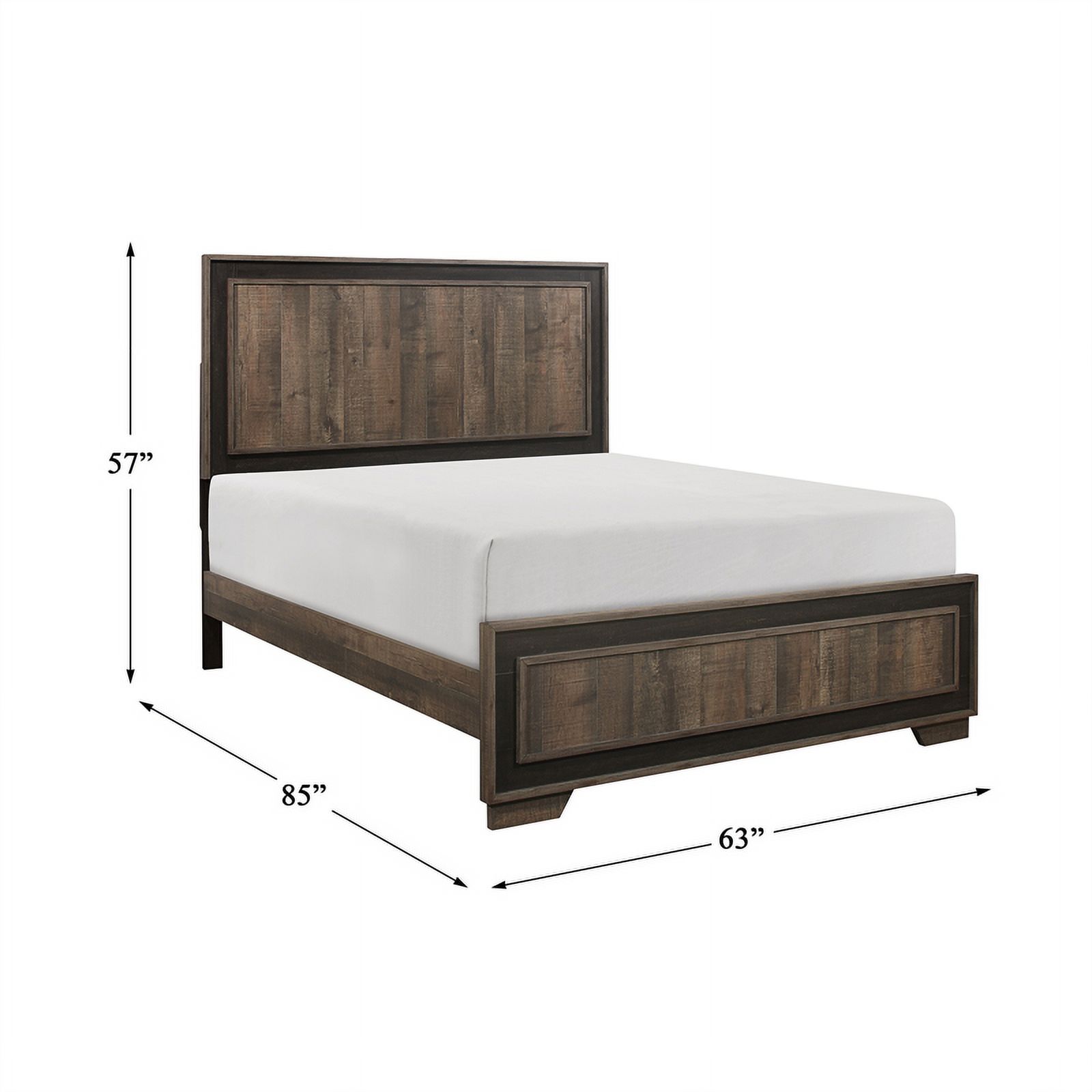 Lexicon Ellendale Queen Bed in 2-Tone Finish (Rustic Mahogany and Dark Ebony)