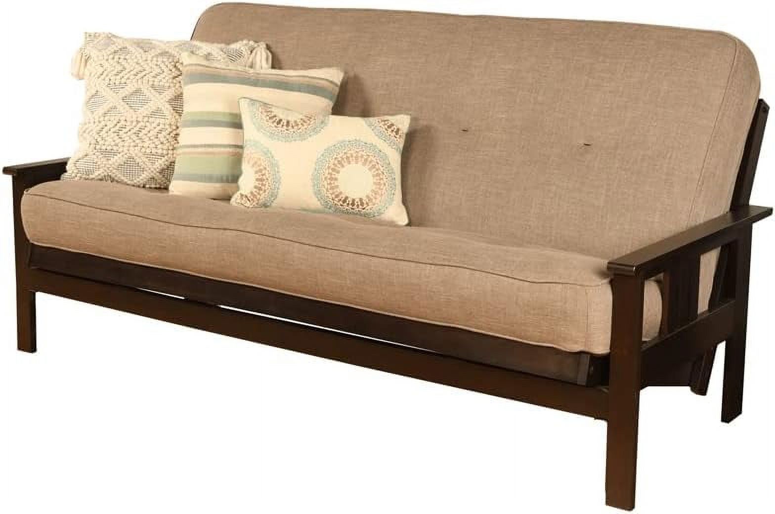 Full Size Futon Mattress Replacement, Linen Sleeper Sofa Bed Mattress, Cotton And Foam Construction, Stone Grey