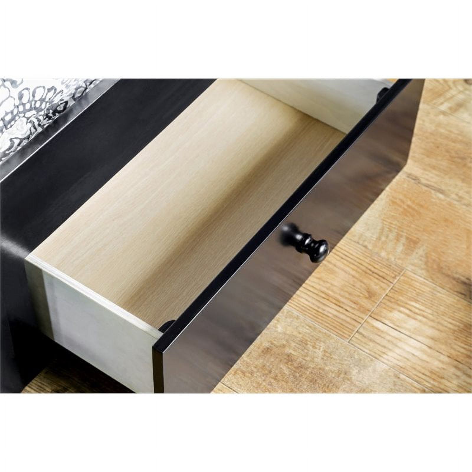 Bowery Hill Farmhouse Solid Wood Full Daybed with Drawers in Black