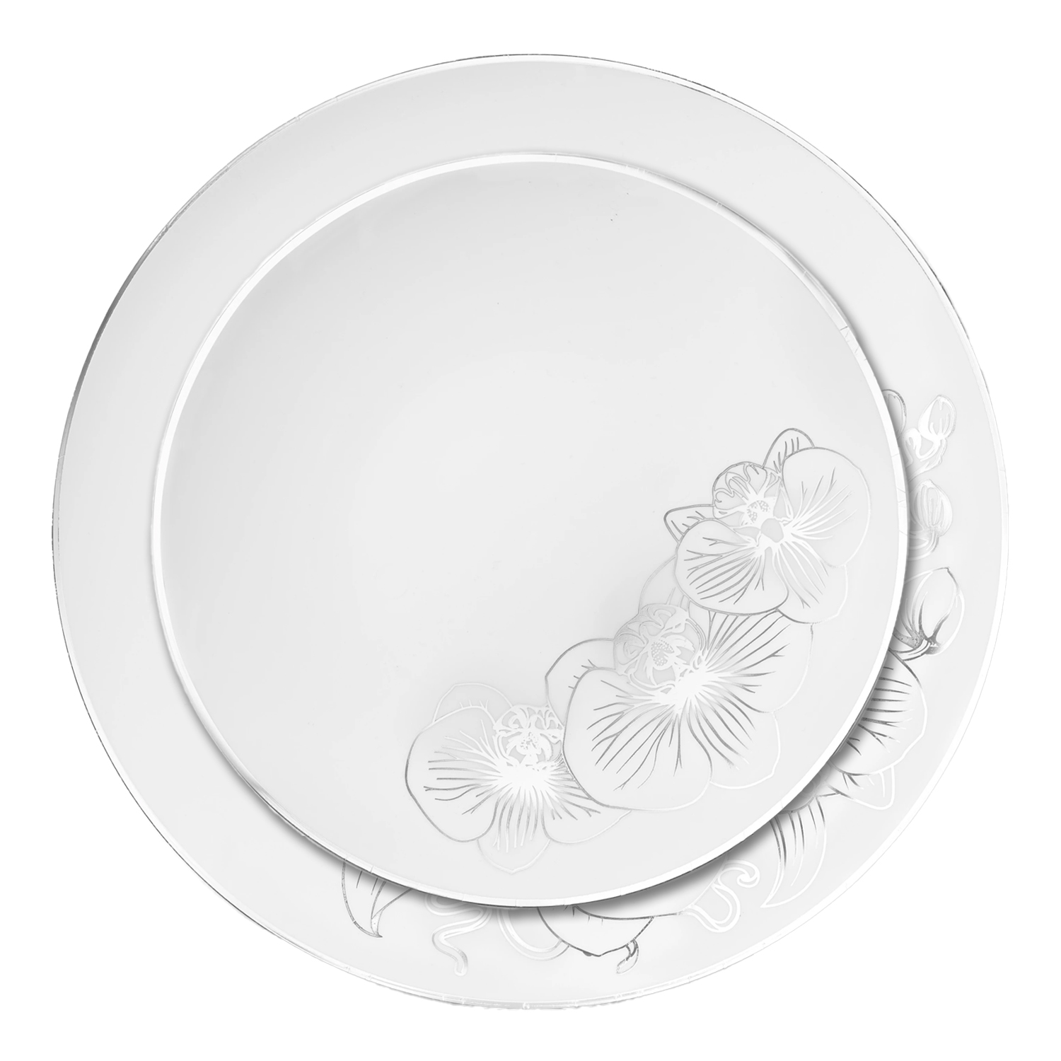 Nicole Fantini's Elegant Orchard Collection Party Dinner Sets: Economical Stylish Navy White & Silver Party Serving for 50 Person: 300 Pieces