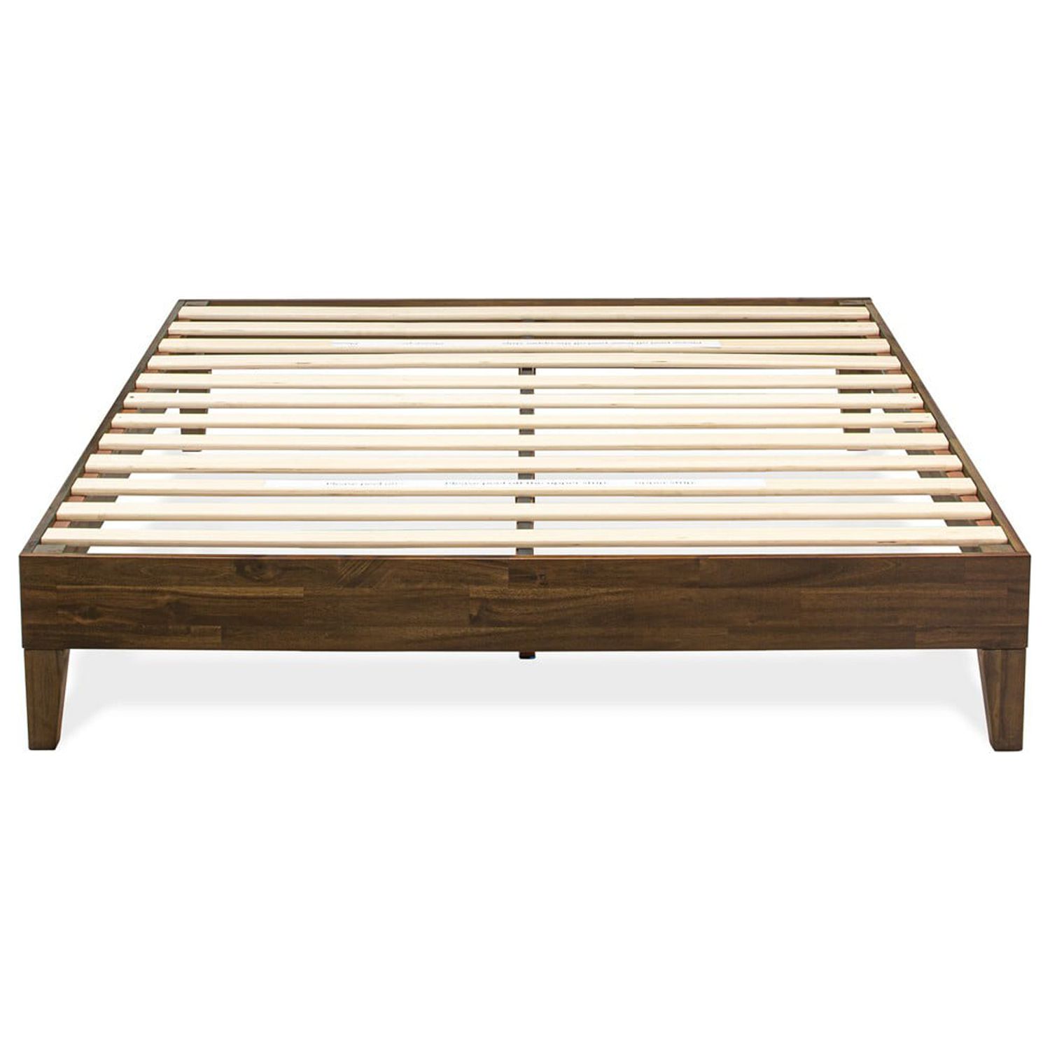 East West Furniture Navarro Traditional Engineered Wood Queen Bed in Walnut