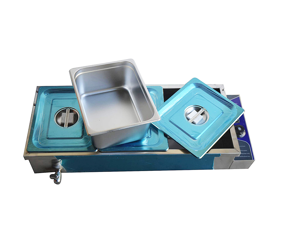 INTBUYING 3 Pan Large Capacity Bain Marie Food Warmer Stainless Steel Steam Table Restaurant Canteen