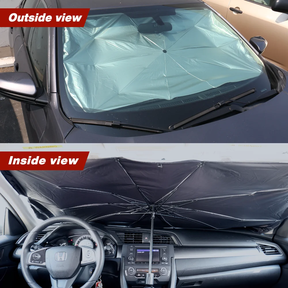 Universal Sun Shade Windshield Foldable Car Front Window Cover, Umbrella Visor Compact Size 45