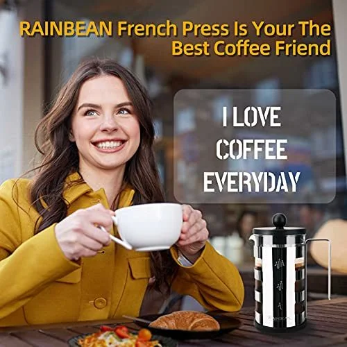 Stylish Stainless Steel French Press Cafetiere - Brew Perfect Coffee