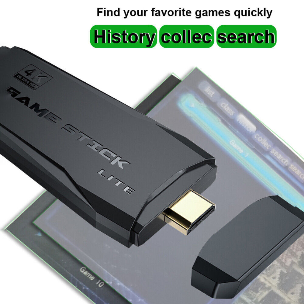 4K HD TV Game Stick 20000+Retro Video Game Console 64G Dual Wireless Controller