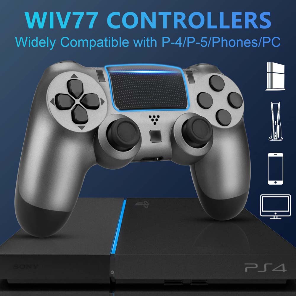 LLYYAH Wireless Gaming Controller with Interchangeable Thumbsticks Compatible with PS4/Slim/Pro