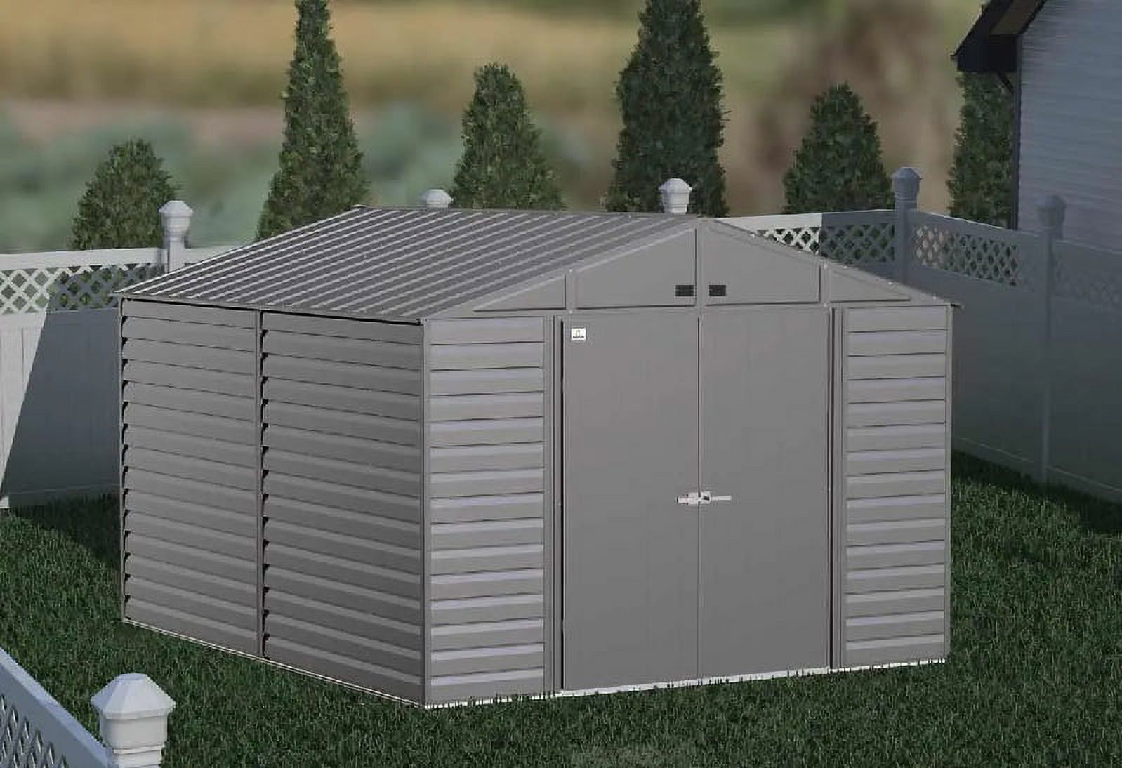 Arrow Select Steel Storage Shed, 10 x 12 ft, Charcoal