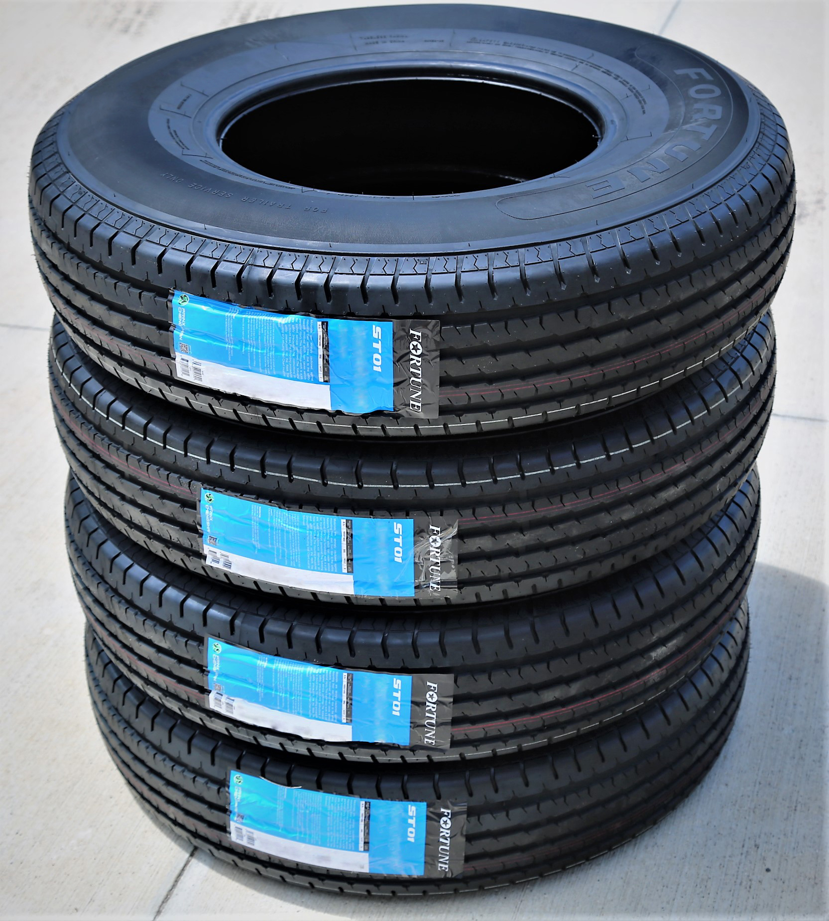 Set of 4 (FOUR) Fortune ST01 ST 205/75R15 Load C (6 Ply) Trailer Tires