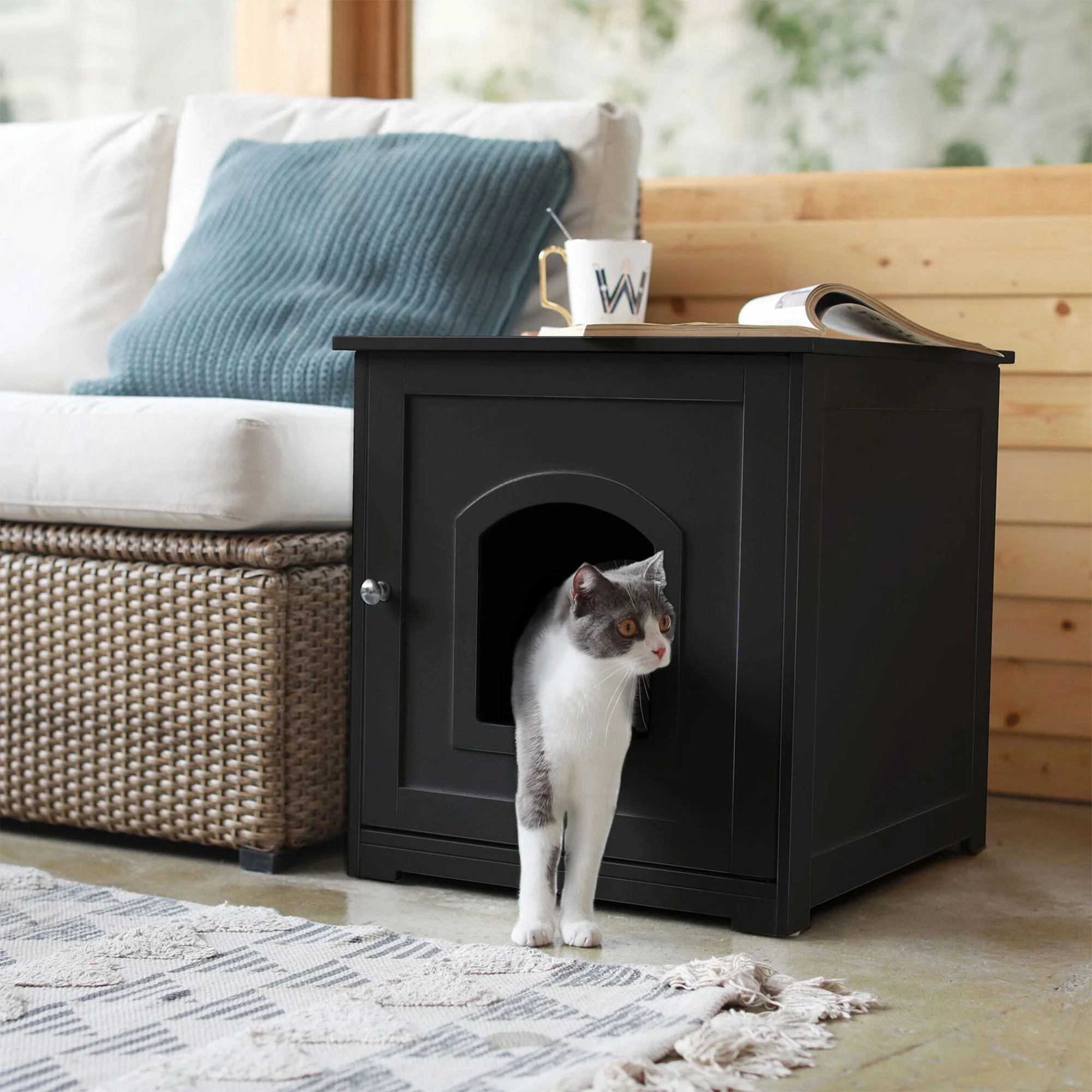 Zoovilla Kitty Litter Cabinet Black