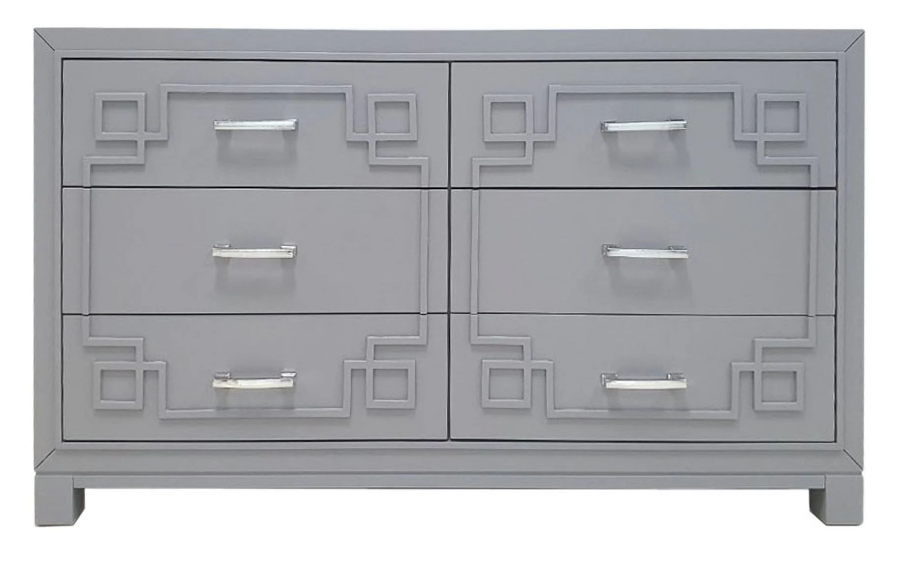SAFAVIEH Couture Raina Glam 6-Drawer Dresser, Grey/Silver