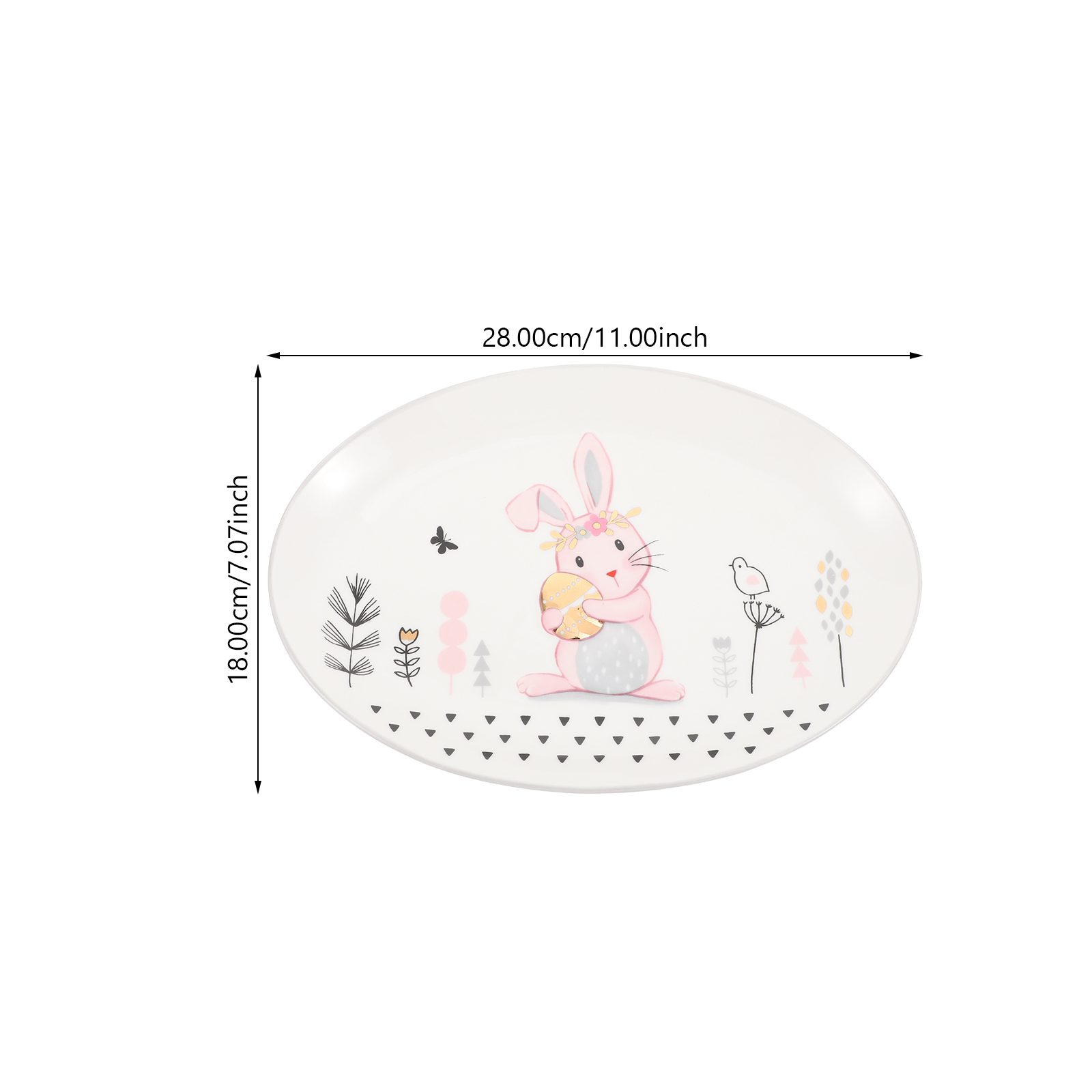 Lovely Rabbit Pattern Plate Creative Ceramic Tableware Dessert Fruits Salad Plate