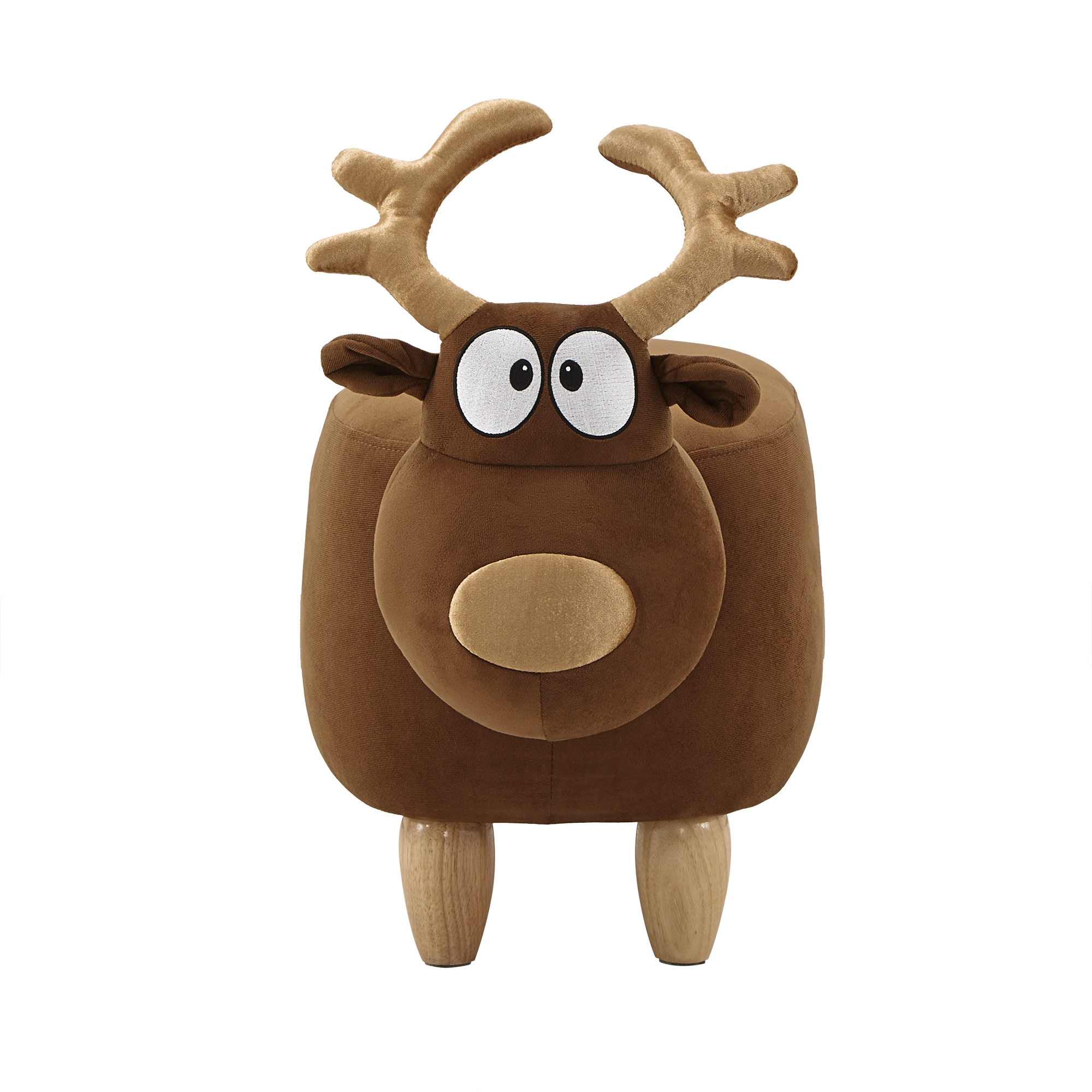 Weston Home Nieuwe Animal Storage Ottoman, Brown Reindeer
