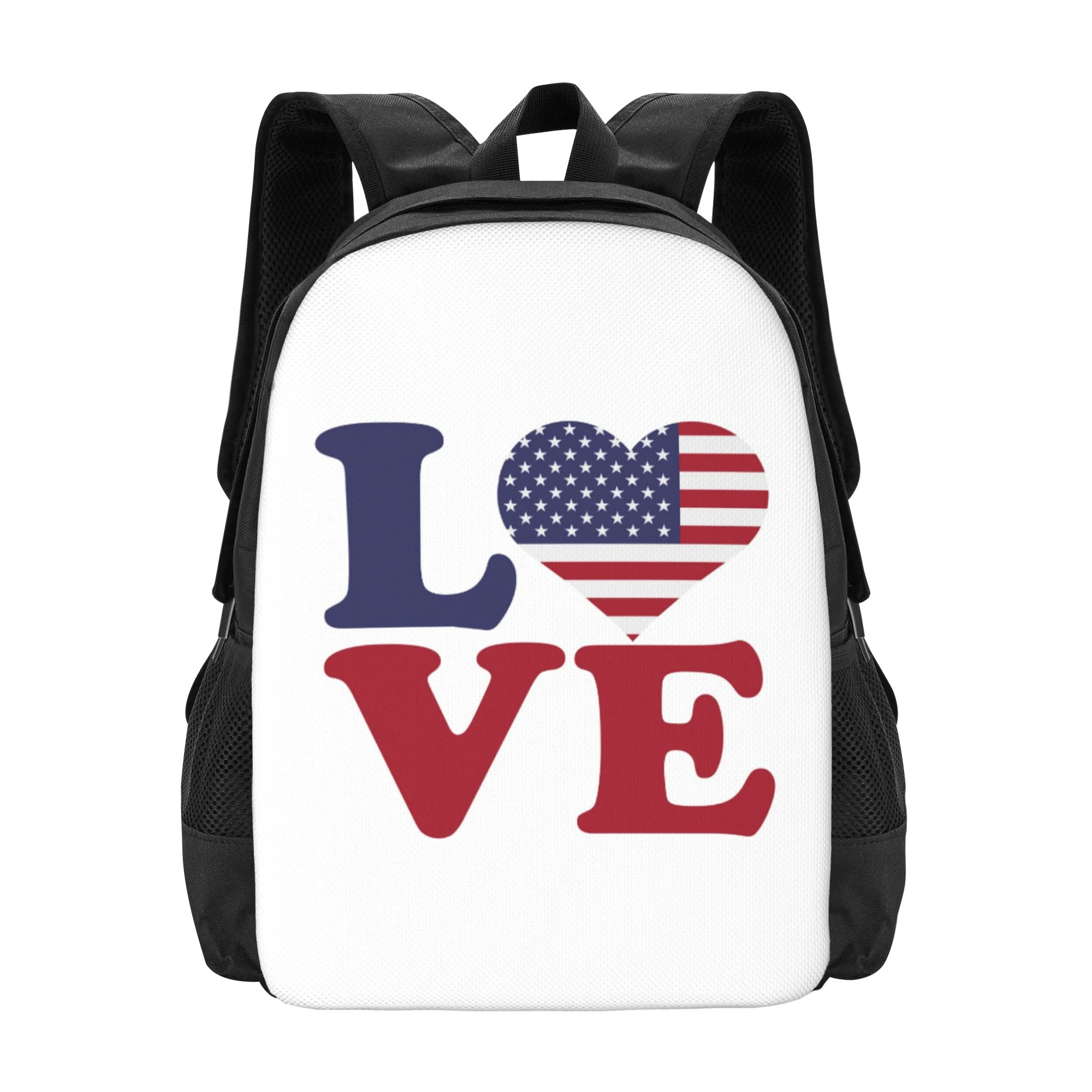 DouZhe Lightweight Backpack, Travel Outdoor Hiking Bag School Bookbag Casual Daypack I Love Use Flag Prints Backpacks for Women Men