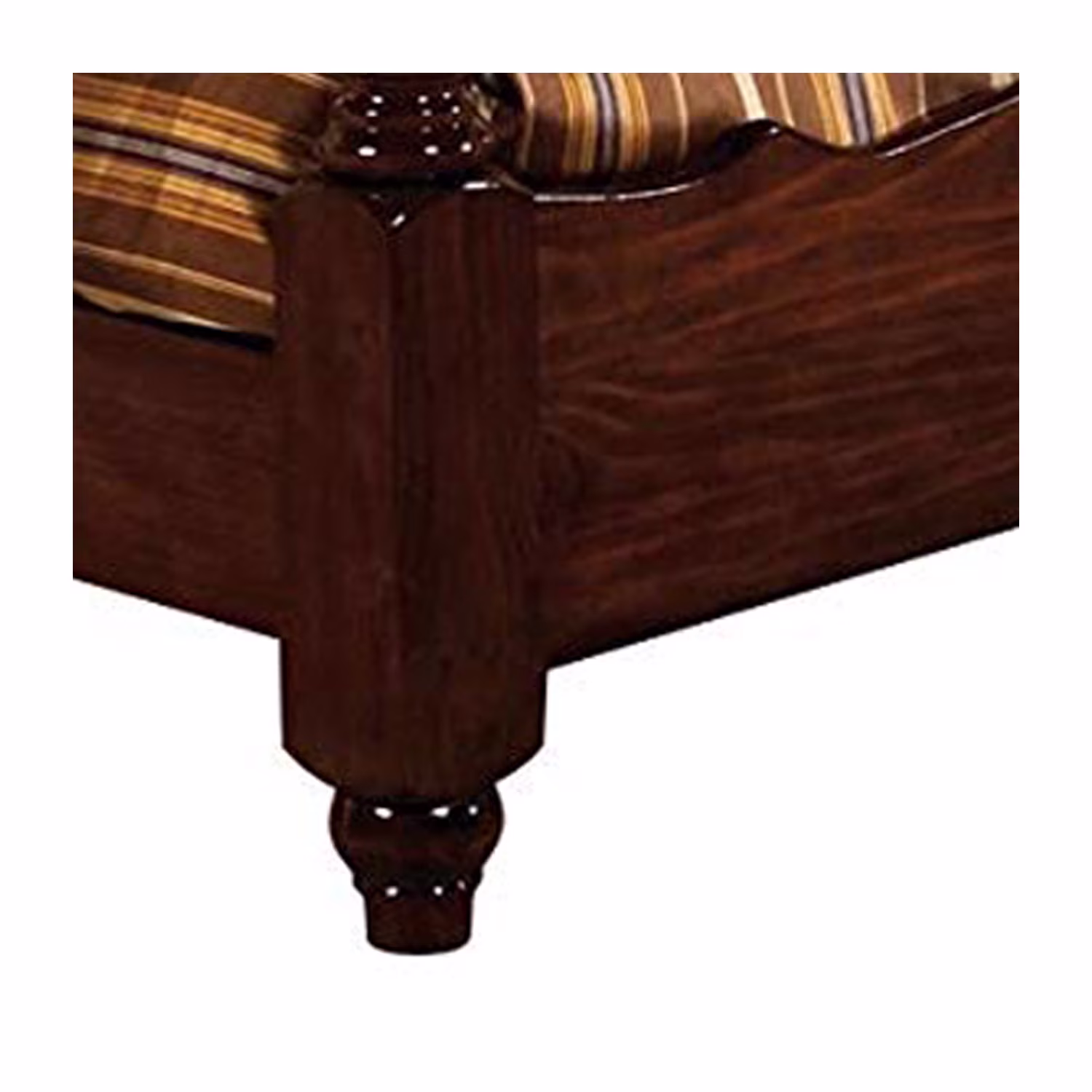 Benjara Scalloped Design Eastern King Bed with Turned Side Posts, Brown