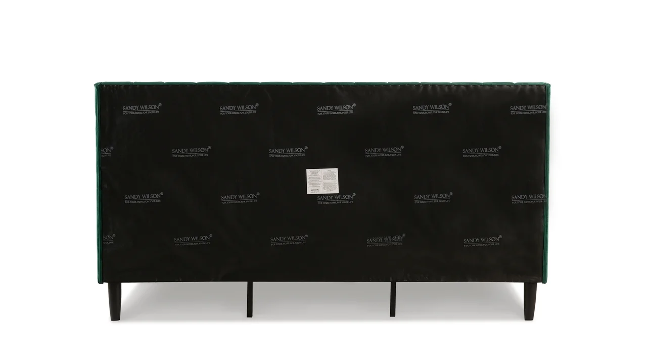 Aspen Vertical Tufted Headboard Platform Bed Set King Evergreen Velvet