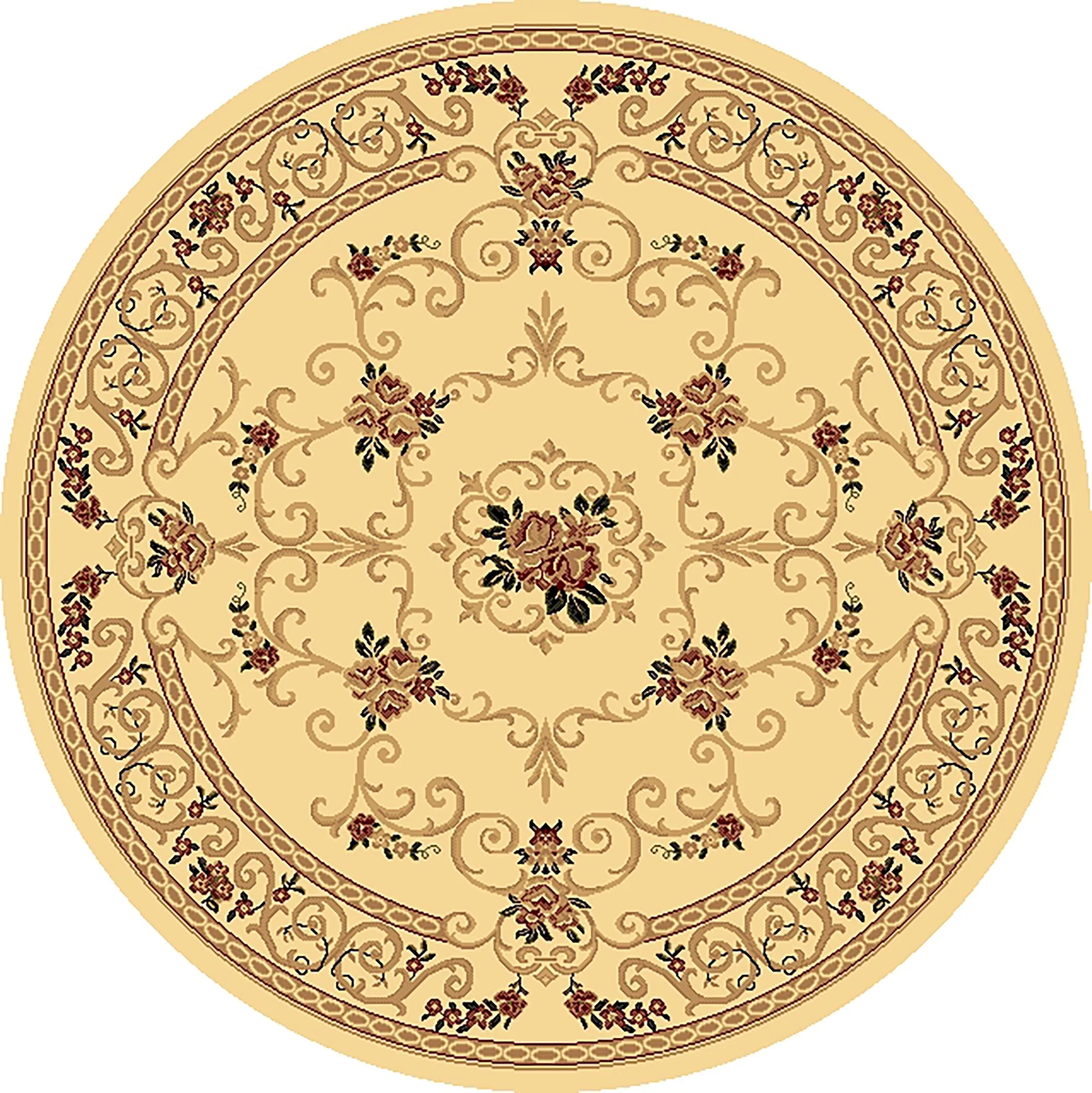 Rugs America Vista 207-CRM Souvanerie Cream Floral Traditional Beige Area Rug, 9'10
