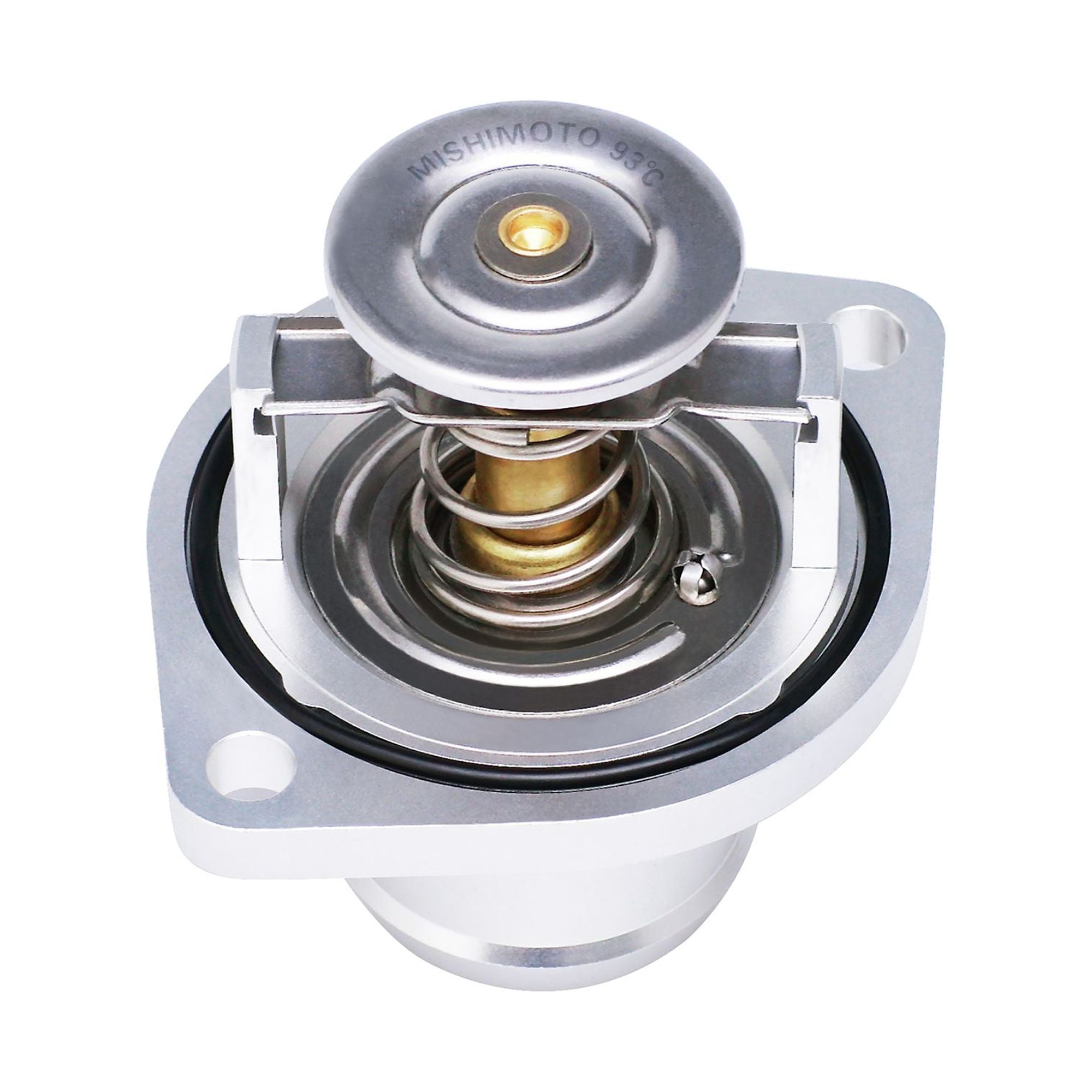 Mishimoto MMTS-F2D-03FH High-Temperature Low Temp Thermostat & CNC Housing Compatible With Ford 6.0 Powerstroke 2003-2007