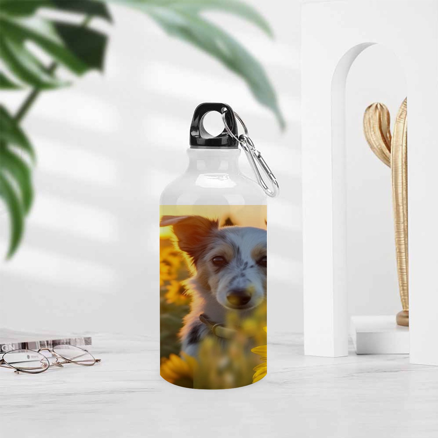 SKYSONIC 400ml Sport Aluminum Water Bottle,Animals,Sport Multipack Leak Proof Easy Carry Travel Bottle with Twist Cap for Gym Hiking Camping Running Bike Outdoor