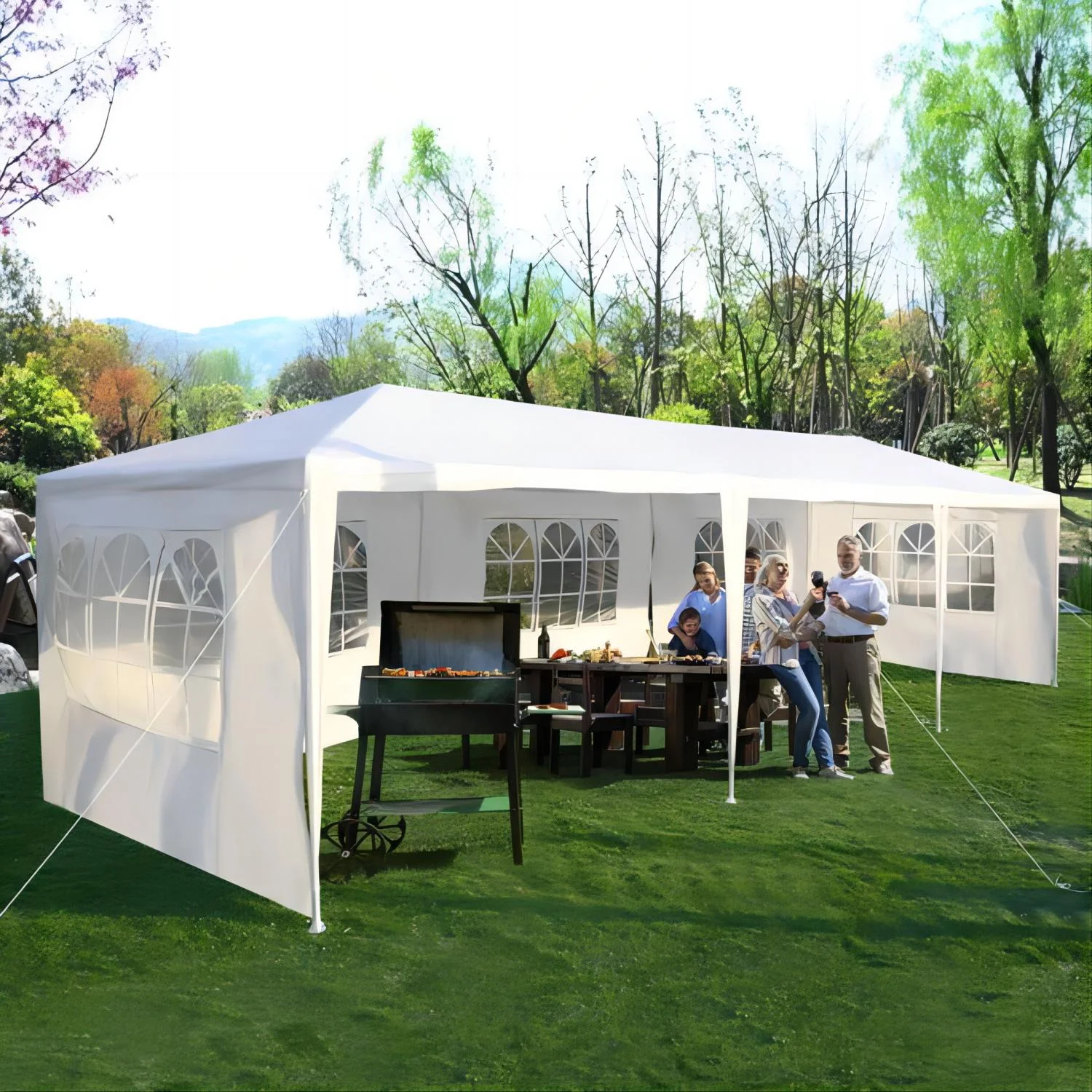Inolait Party Tent 10'x30' Outdoor Canopy Tent w/5 Side Walls White