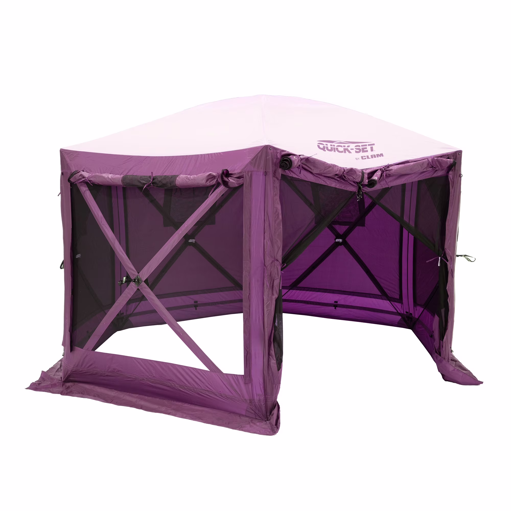 CLAM Quick-Set Pavilion 12.5 Foot Portable Outdoor Canopy Shelter, Plum