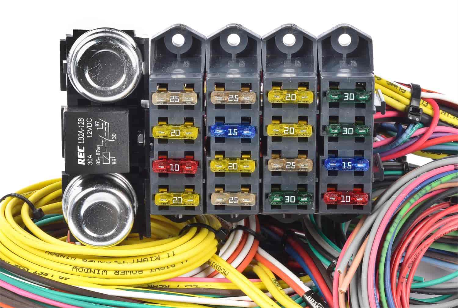 JEGS 10405 Universal Wiring Harness 20-Circuit 16-Fuse High Quality Cross-Link I