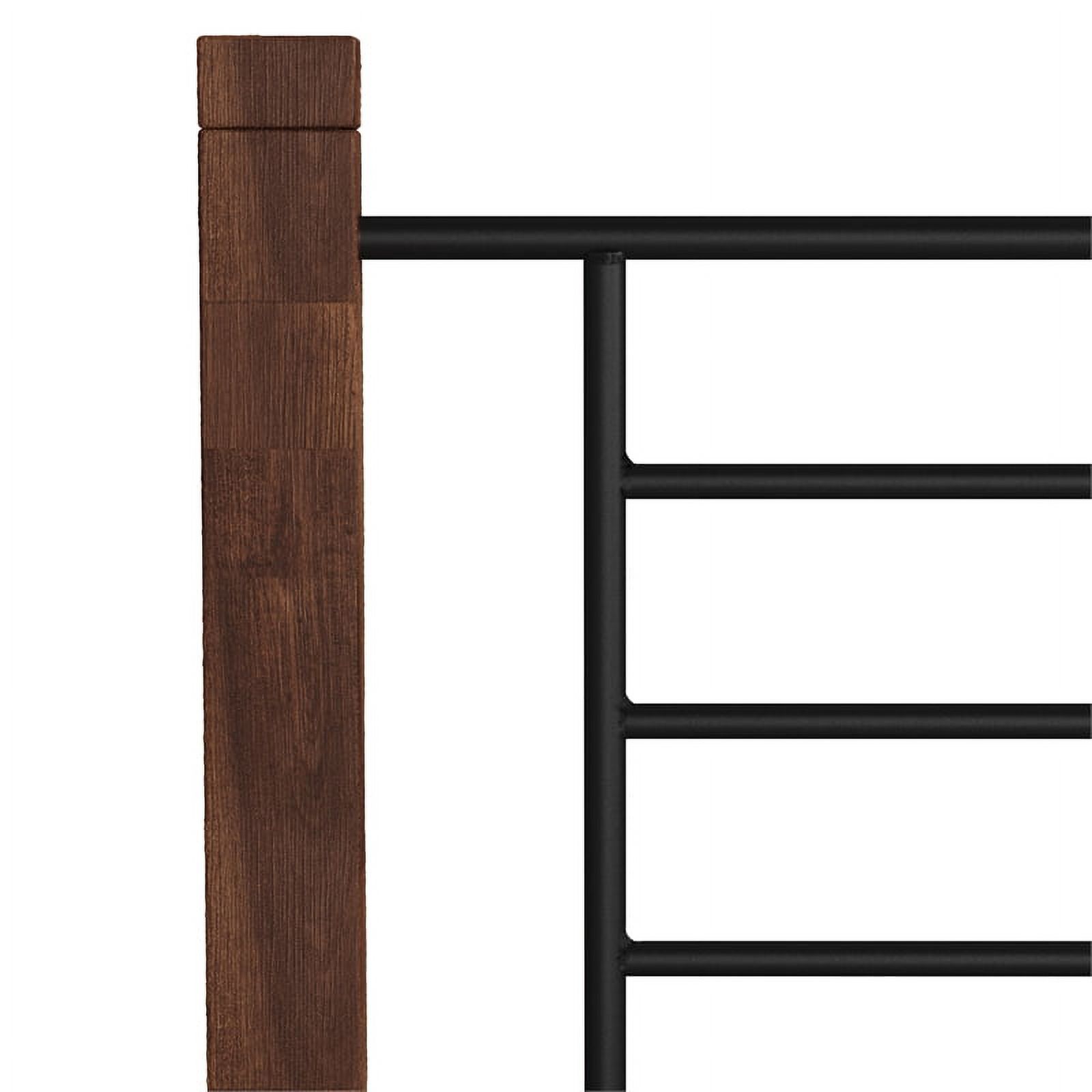 Bowery Hill Traditional Mahogany Metal Queen Bed with Wood Posts and Frame