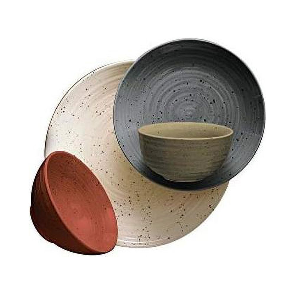 Palette 16 Piece Dinnerware Set Multi Color Solid Round Stoneware Pieces