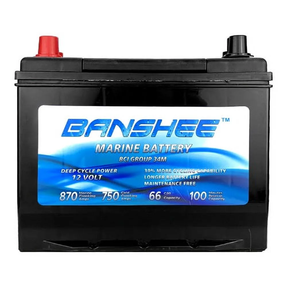 Banshee  Deep Cycle Marine Battery for Replacement 34M, 8016-103 & SC34DM - Group Size 34