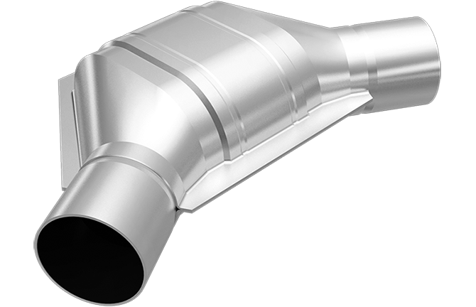 MagnaFlow Conv Universal 2.25 inch Angled O/O PC2 Front Fits select: 1986-1995 FORD MUSTANG, 1995 SUBARU LEGACY