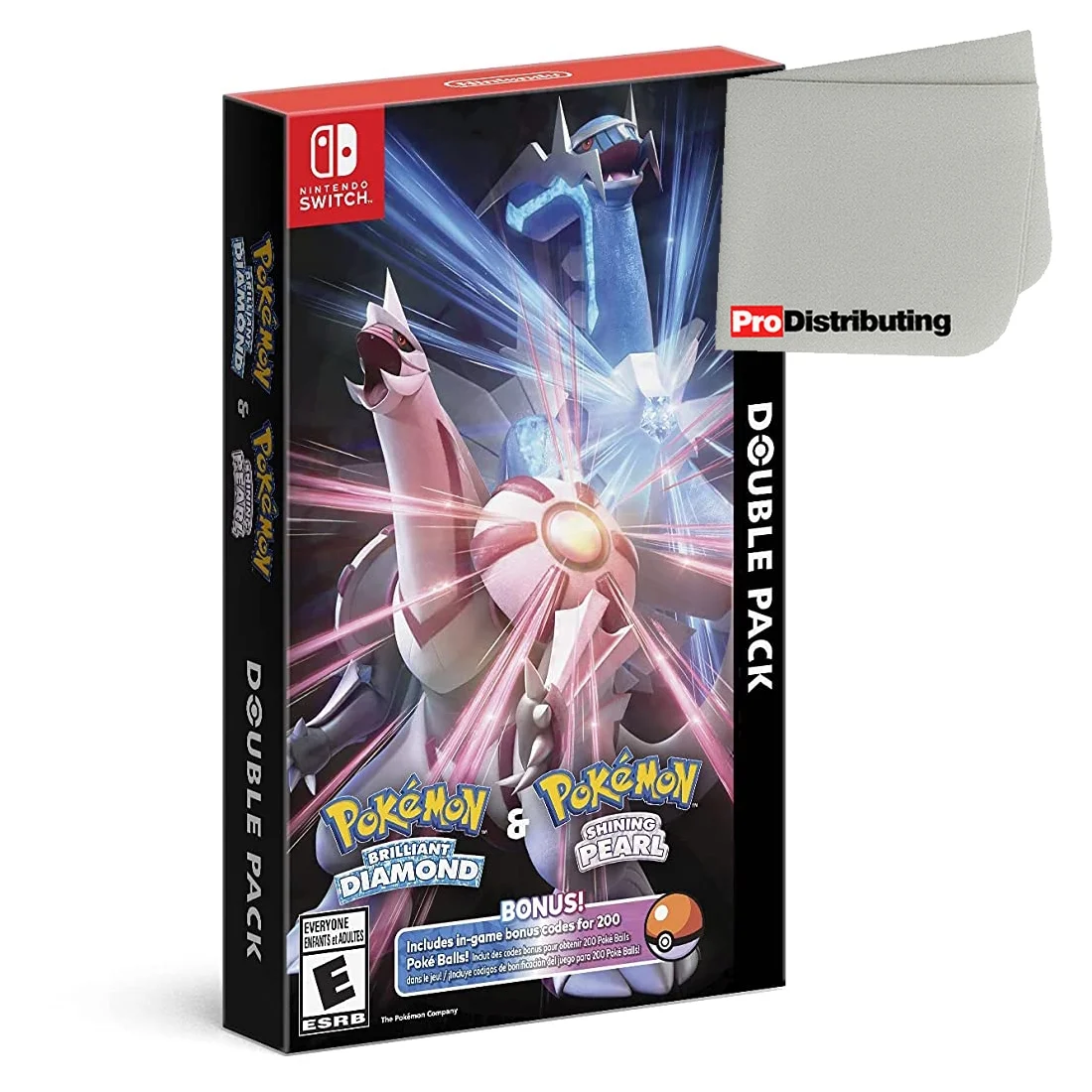 Pokemon Brilliant Diamond & Shining Pearl Double Pack - Nintendo Switch with Microfiber Screen Cleaning Cloth