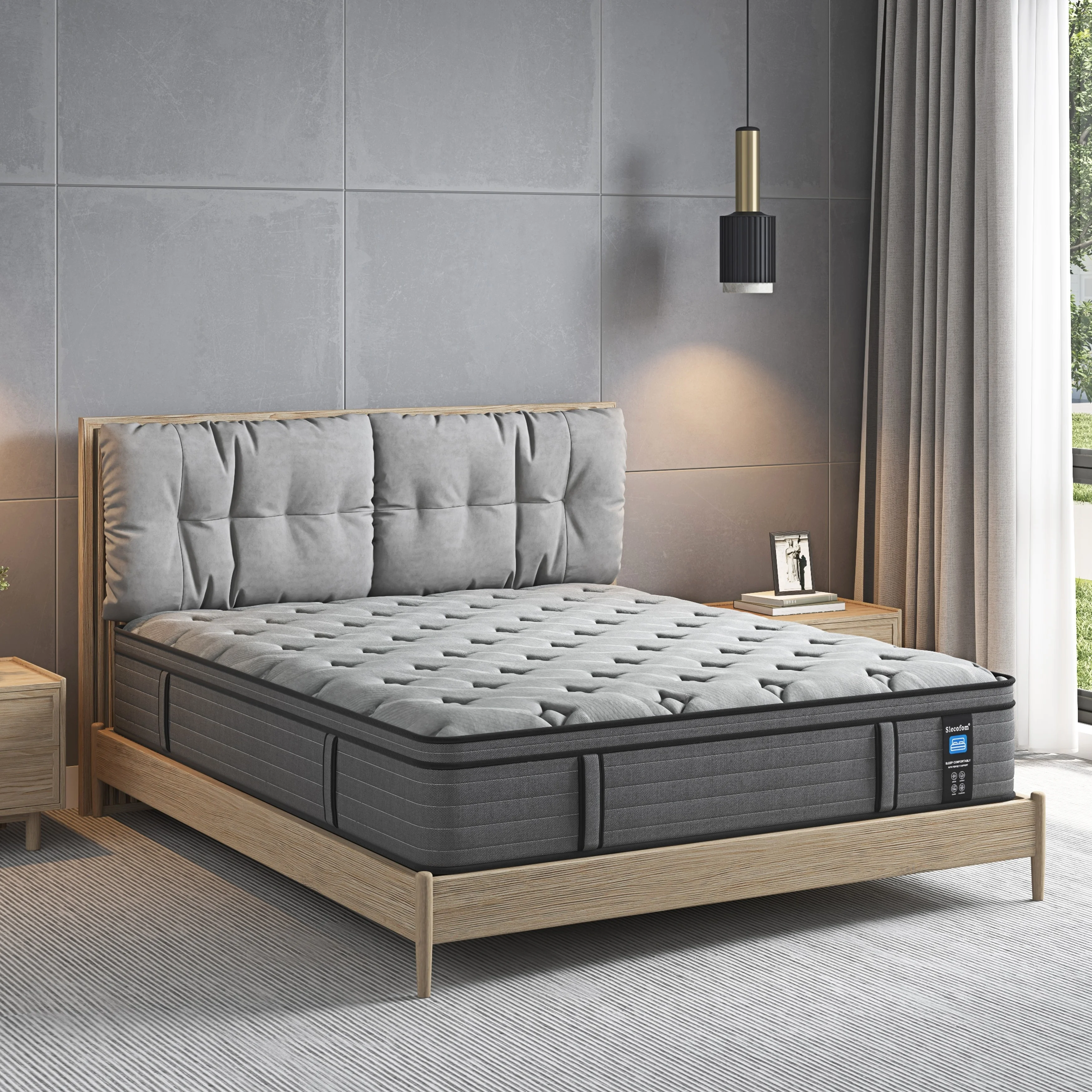 14-inch Hybrid Medium Euro Top Mattress, Pocket Spring Mattress in a Box King