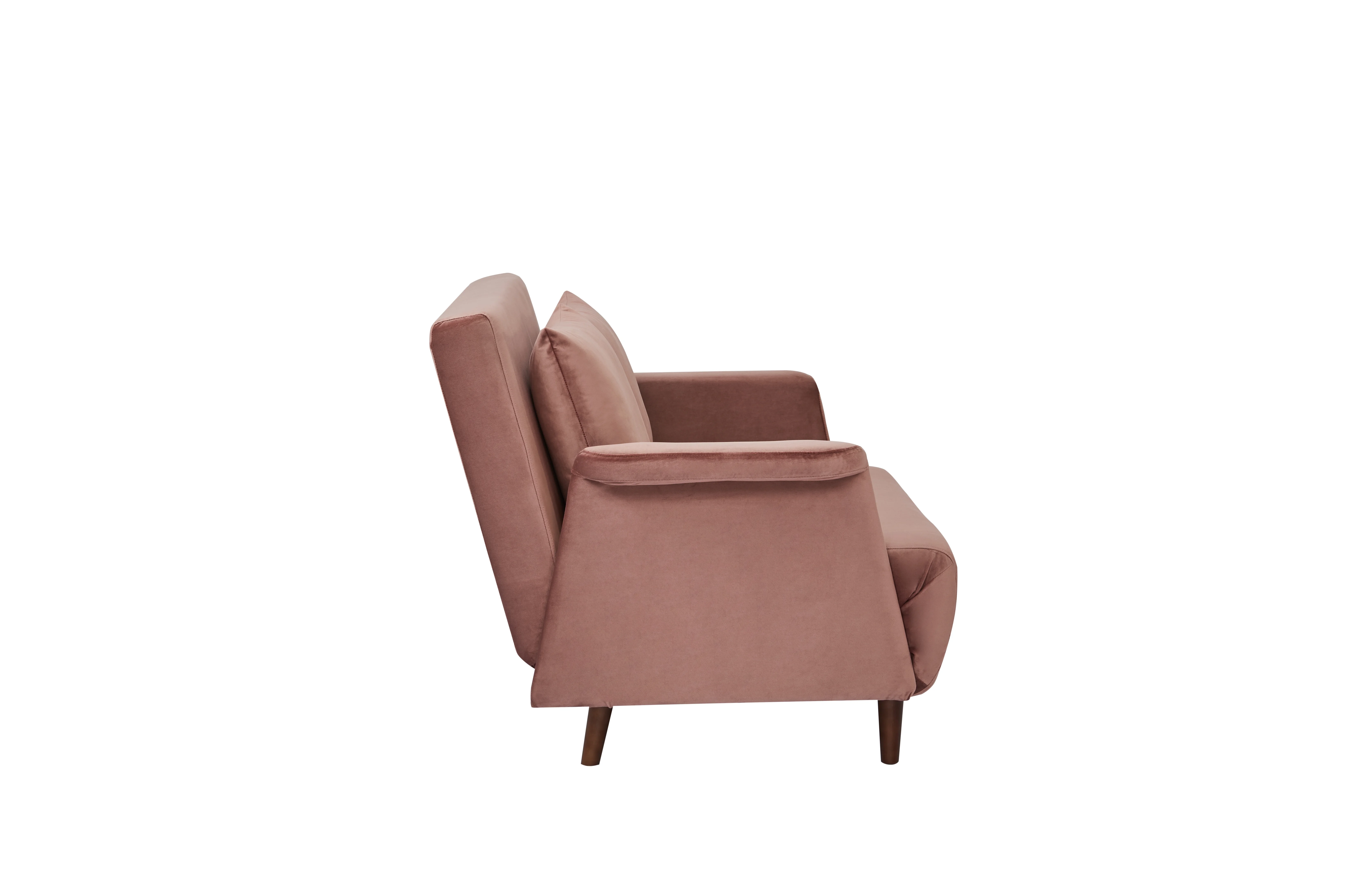 Artdeco Home Boston Velvet Convertible Loveseat Chair Bed, Pink Blush