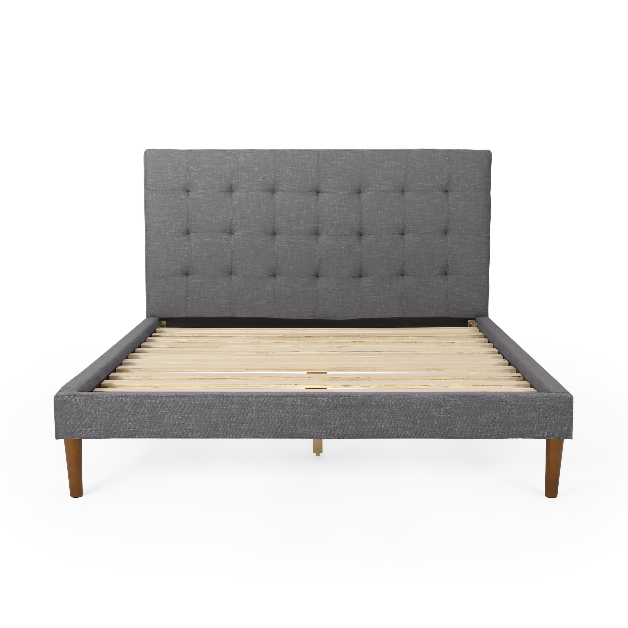 GDF Studio OkiOki Upholstered Bed, Queen Charcoal