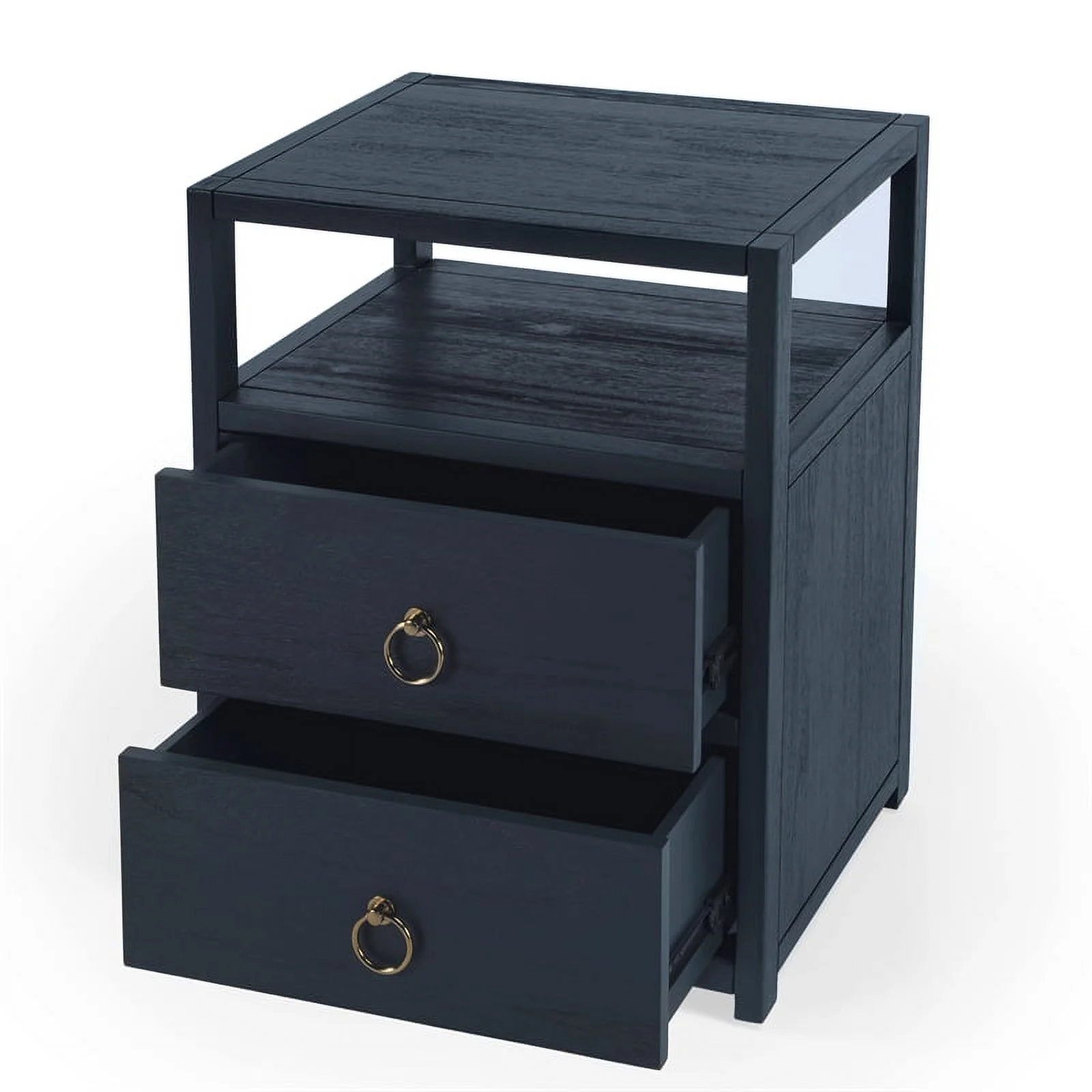 Home Square 3-Piece Set with Dresser and 2 Nightstands in Navy Blue