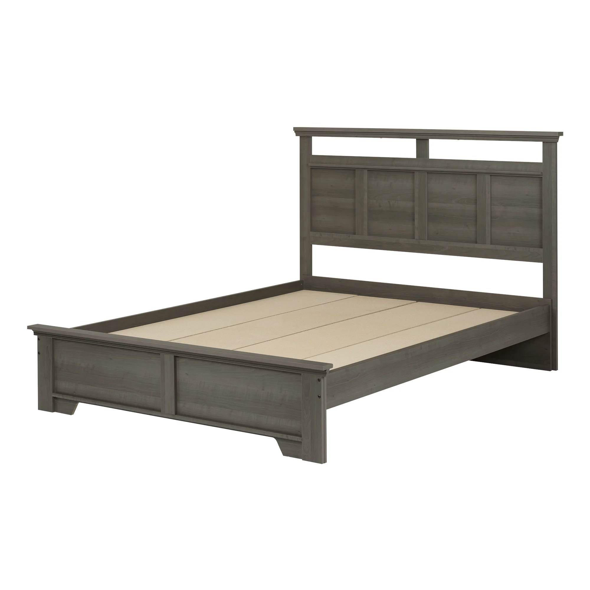 South Shore Versa Contemporary Bed and Headboard Set, Queen, Gray Maple
